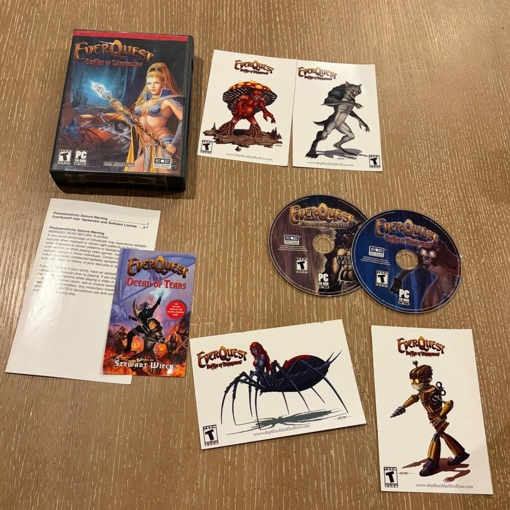 EverQuest Depths of Darkhollow PC 2005 Expansion Pack W/ 4 Post Cards SOE